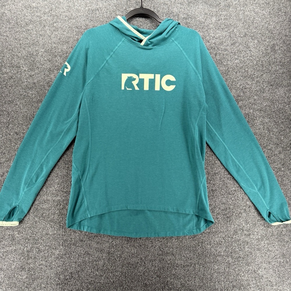 RTIC Sweater Womens L Green Logo Pullover Long Sleeve Stretch Outdoor Hoodie